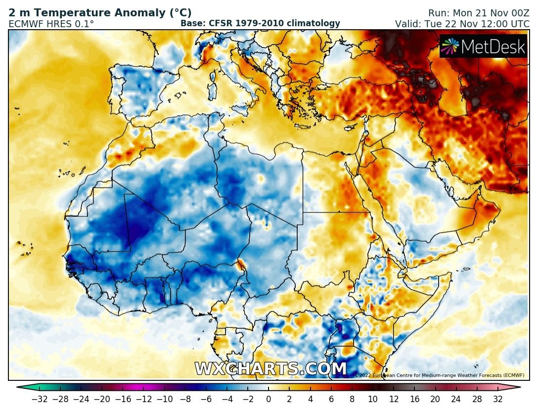extremetemps's tweet photo. Another incredible warm night in the Caucasus and Black Sea area. 
At local 6am the temperature at Arsin in Northern Turkey is 23.8C (more than a typical dawn temperature in July !),while in Russia and Georgia many stations are near 20C.
The warmth will last at least until Friday https://t.co/otkbsgoTxI
