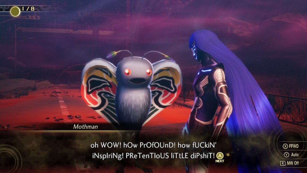 NSuperGamerGuy's tweet photo. Whoever was in charge of the demon dialogue in SMT V 𝗱𝗲𝘀𝗲𝗿𝘃𝗲𝘀 a raise, it's unreal how good this writing is. https://t.co/kj9Iuo1oGd
