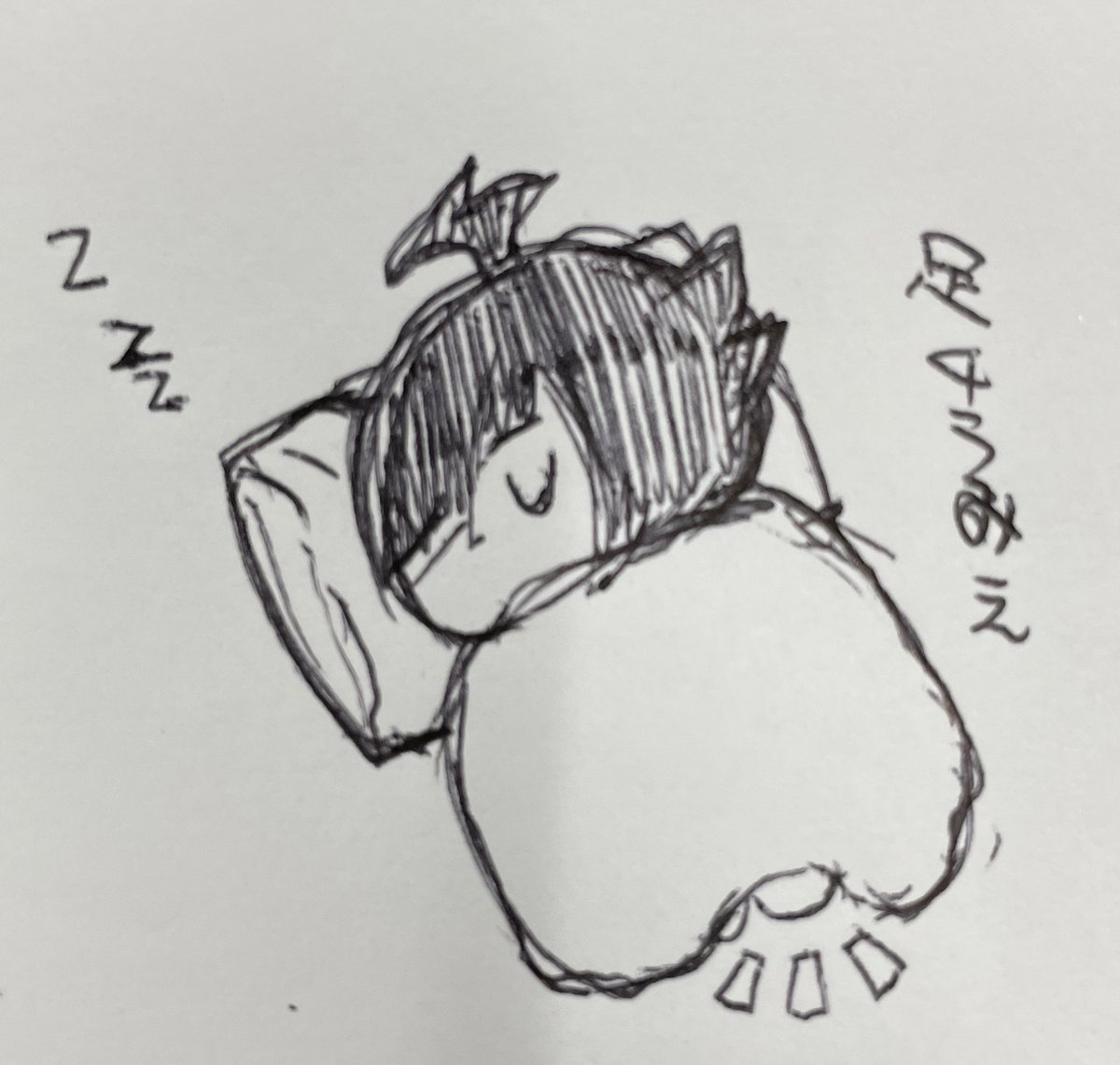 布団からかたあしがはみでてるやちゅぬ 