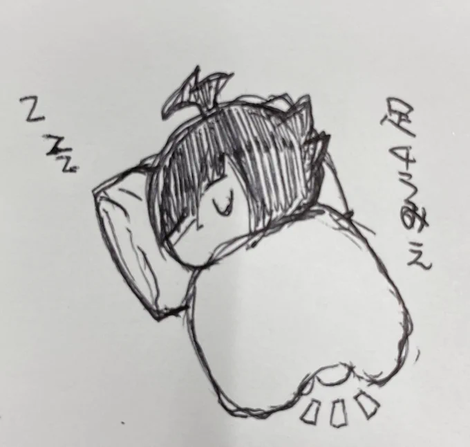 布団からかたあしがはみでてるやちゅぬ 