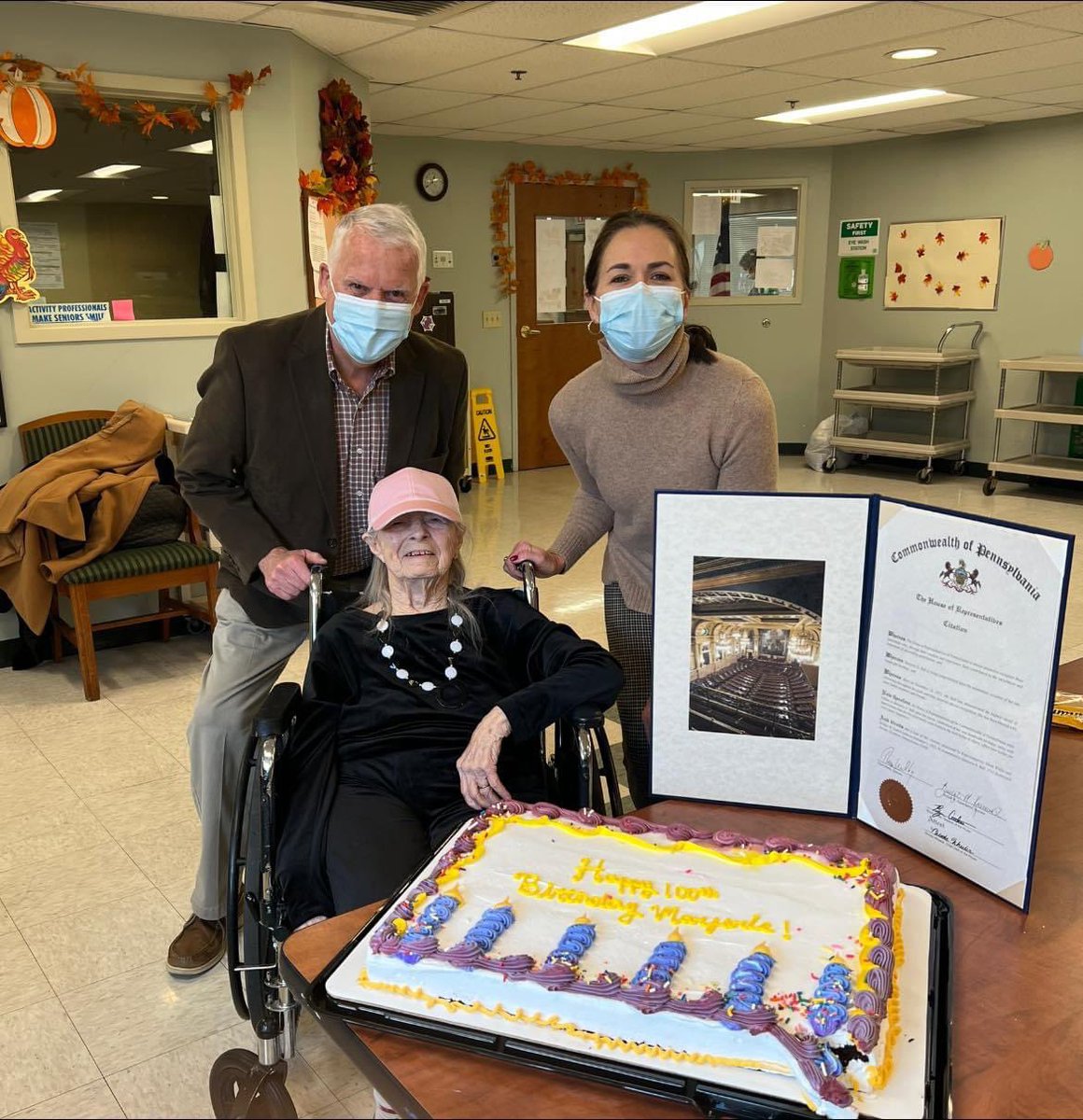 Today <a href="/RepBridget/">Rep. Bridget M. Kosierowski</a> M. Kosierowski and I had the distinct pleasure of presenting 100-years young Marjorie Ball a Birthday Citation from the Pennsylvania House of Representatives!
While currently a resident of Green Ridge - Ms. Ball told us that she is a proud Peckville native!