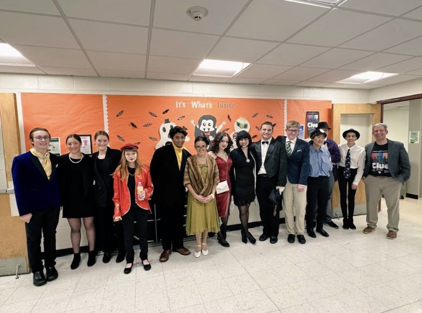 pr_theatre's tweet photo. Congratulations to our cast and crew of Clue! What a great run! 

Now for the spring musical !!! 
get ready… we find out the musical tomorrow 👀👀👀 https://t.co/kFhn1rLKXh