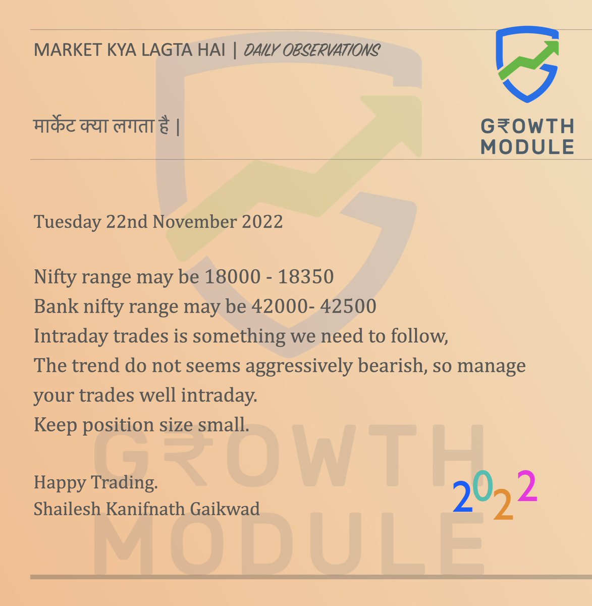 GrowthModule's tweet image. I would not be an aggressive trader in this phase, as the trend is not so bearish. so a neutral strategy for me works well.
Also would like to go little slow as the directional trades are not offering better returns.
#nifty #niftyoptions #banknifty
