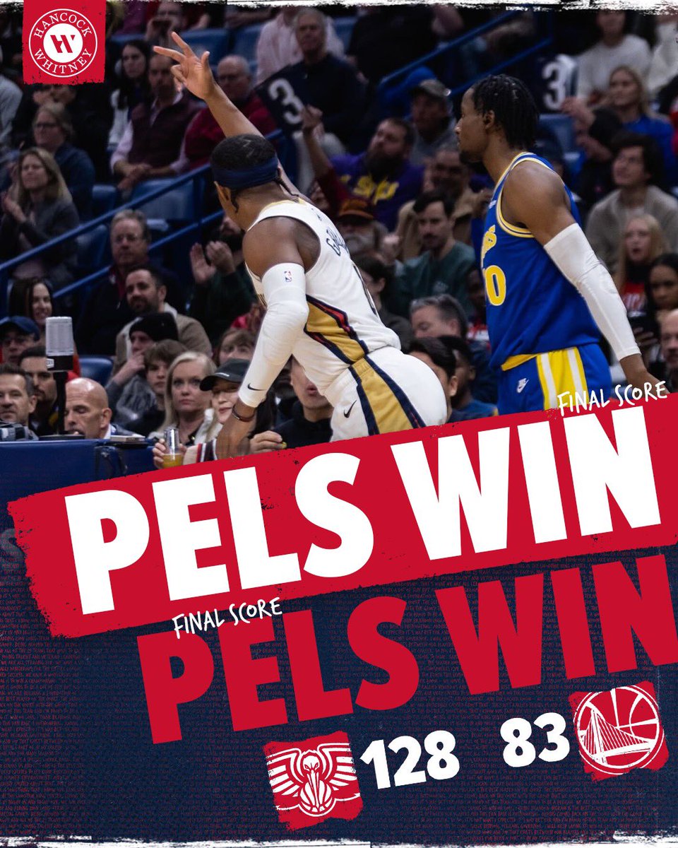 PelicansNBA's tweet photo. 45 point dub 🫡

#Pelicans | @HancockWhitney https://t.co/HAoVedDpY8