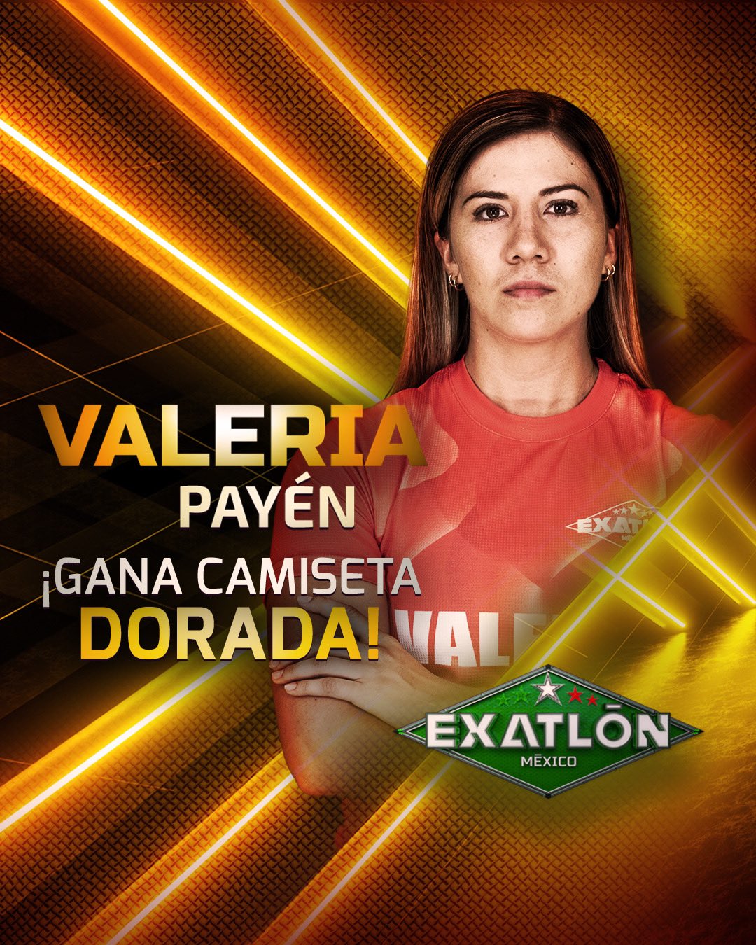 Exatlón México on Twitter "¡𝗩𝗔𝗟𝗘𝗥𝗜𝗔 𝗣𝗔𝗬𝗘́𝗡 es la 𝙶𝙾𝙻𝙳𝙴𝙽 𝙾𝙽𝙴 de la