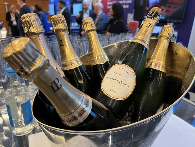 gostackstate's tweet photo. How about time traveling back to last night for more sushi &amp; champagne?! With #StackState, you can time travel w/in your stack &amp; see what change caused an incident. Stop by booth 306 &amp; see #observability, the StackState way. Enter to win a Sanctus Sanctorum Lego set. #GartnerIO https://t.co/GhaASM1j7k