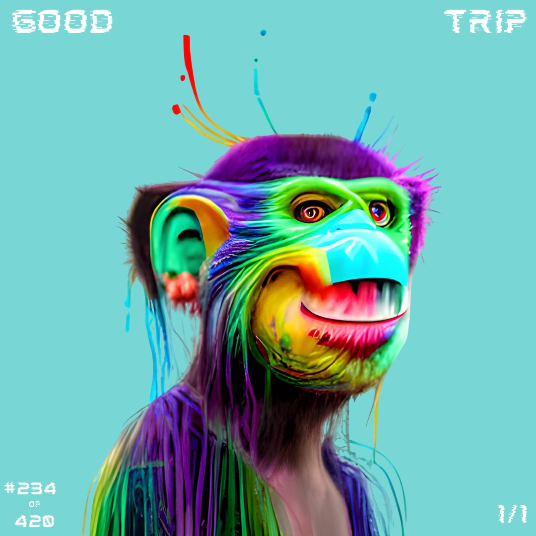 HELDiWanKenHODL's tweet photo. ❗️@GoodTripApes #FPUpdate👇

#FP: 🌴460 ℏ🌴

🐵: 🍌#GTA #252 &amp; #234 🌴

🔗: https://t.co/f7YSkpnxnA

Volume: 206,225 ℏ

Recent @ZuseMarket Sales:

400 ℏ, 420 ℏ, 490 ℏ, 300 ℏ, 650 ℏ, 420 ℏ, 550 ℏ, 420 ℏ, 300 ℏ, 420.69 ℏ, 315 ℏ, 550 ℏ

#NFA #HELD #NFTs #HBARNFT https://t.co/xPDbrS0aoV