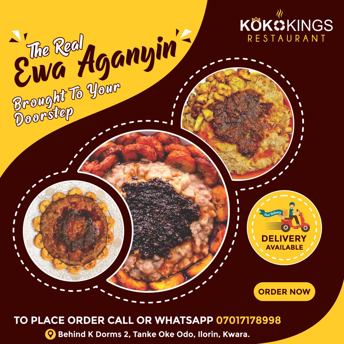 A truly sumptuous meal won't you agree😌😌 
Aren’t you craving for your Ewa Aganyin? You get to have FREE DODO on your meal when you buy or order😋😋 
So what are you waiting for?