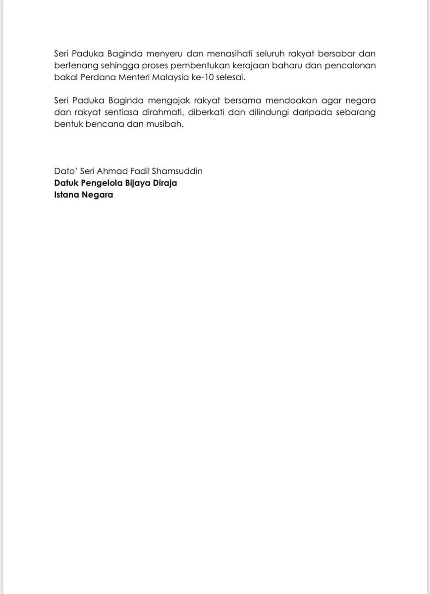 allesandroariff's tweet photo. 22 NOVEMBER 2022 - KENYATAAN MEDIA ISTANA NEGARA https://t.co/VqJFGIh2Aj