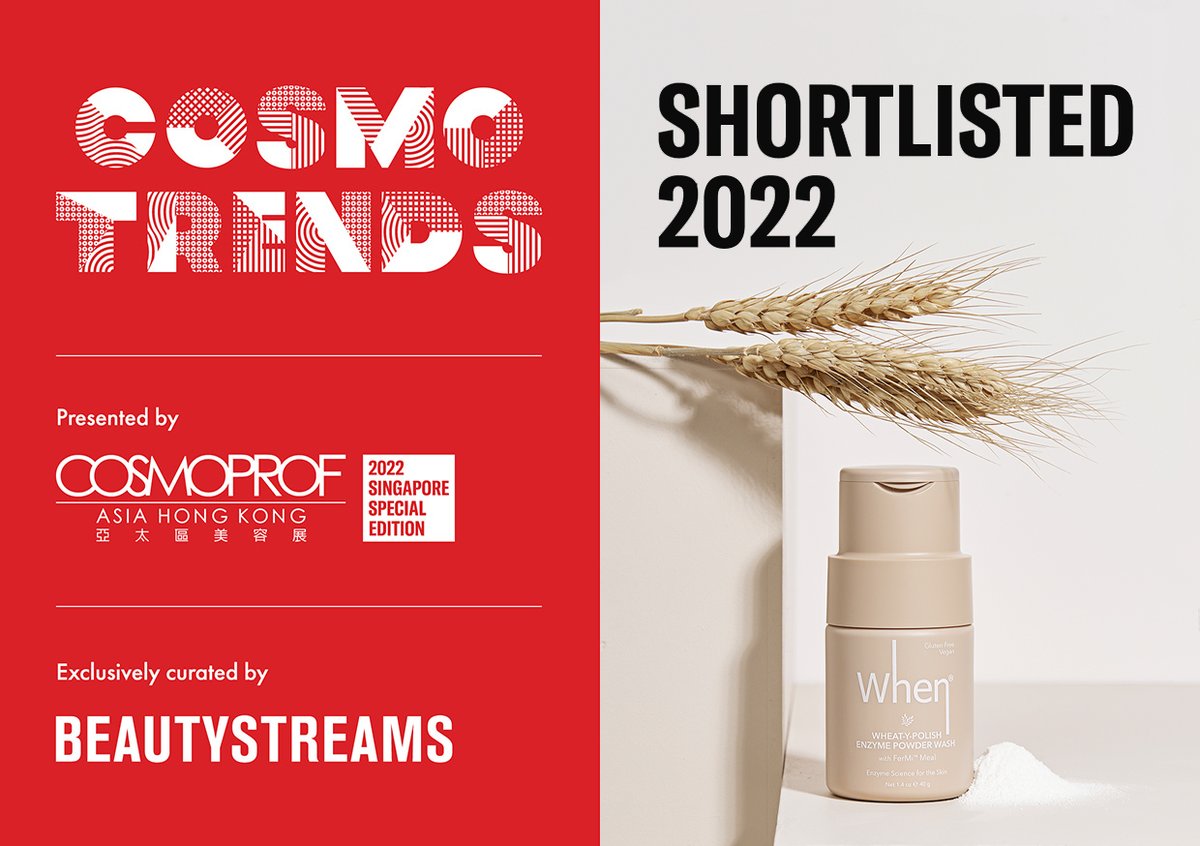 WhenBeauty's tweet photo. ✨EXCITING NEWS!!✨
Our Wheat-y-Polish Enzyme Powder Wash with FerMi™️ Meal was Shortlisted in Cosmo Trends in this year’s Cosmoprof Asia 2022!! 👏 👏 👏

Check out our innovative powder wash at our site! 👈🏻

#powderwash #sustainablecleanser #ecofriendlyfacewash #cosmoprofasia https://t.co/voeUg65UJQ