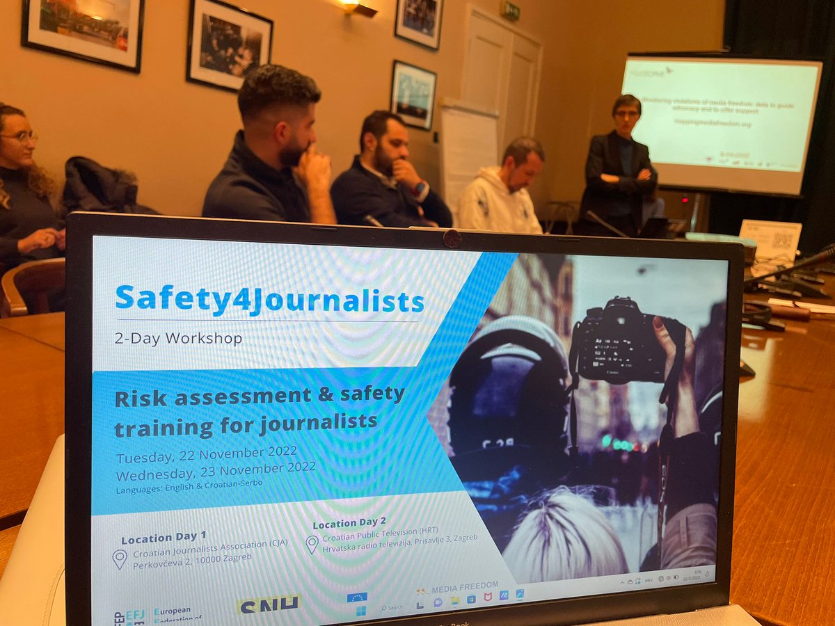 efjeurope's tweet image. 📍 We're in #Zagreb for our #Safety4Journalists regional workshop in the #Balkans. 

Our safety experts will be giving practical training on harassment in the workplace and the responsibility of editors &amp;amp; media managers. 

@Sindikatnovinar @HNDhr @SeverMaja