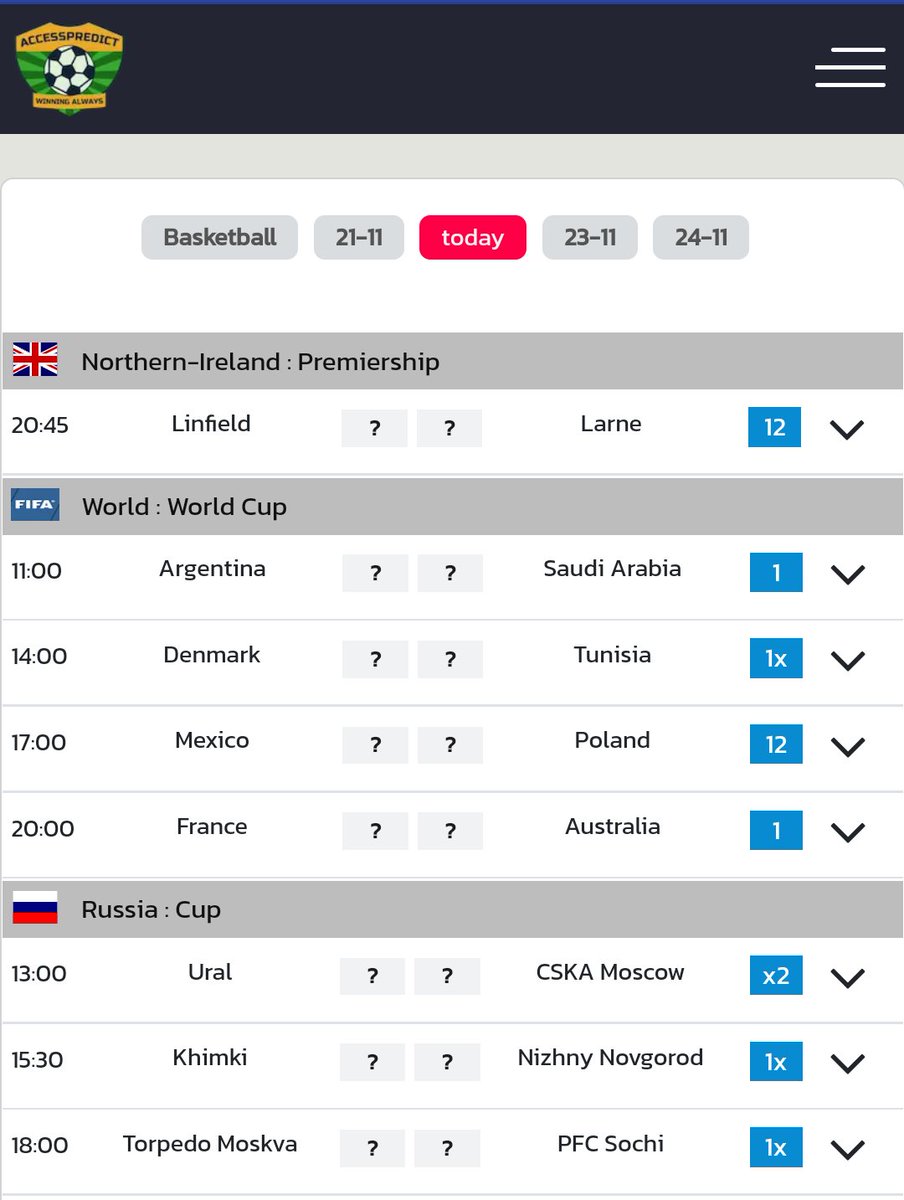 Today's free prediction 
For full prediction visit accesspredict.com

Ganduje Sodom and Gomorrah Saudi Arabia Nigeria #TheCandidates Covenant University Bulaba Ooni Anambra Adam and Eve Ngige #OsinbajoinCanada #ASUU Ivanka and Jared Argentina Jen Psaki Arizona Pete Roanoke