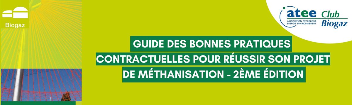 La nouvelle édition de notre guide sur les bonnes pratiques contractuelles pour réussir votre projet de #méthanisation est en ligne. 
Vous pouvez vous procurer la version papier sur notre boutique <a href="/AssociationATEE/">ATEE</a> : atee.fr/boutique/publi…
Bravo M. Verney et le GT #contrats !