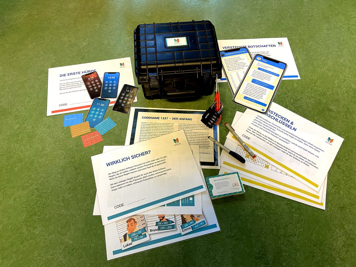 Die letzen Vorbeteitungen für die Vertretungsstunde, in der das 🔐🔎Escapespiel „Codename 1337“ zum Einsatz kommt, das ich zusammen mit <a href="/KunzeGIA/">GIA - Games Institute Austria</a> und <a href="/CreaviDesign/">Karen Albers</a> konzipiert habe. 🔗 gamesinstitute.at/codename1337.h… #twlz #edubreakout #breakoutedu