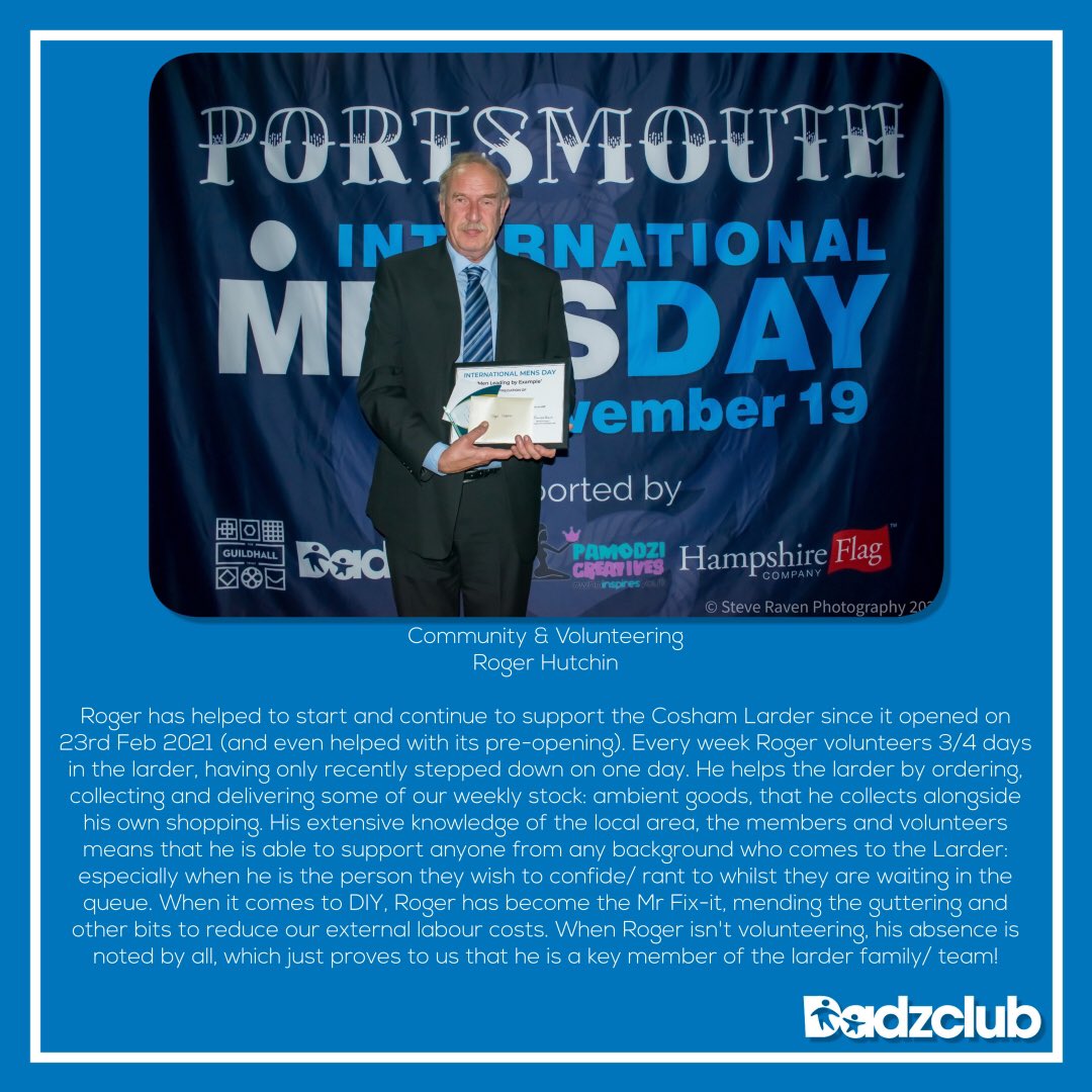 Portsmouth’s International Men’s Day Community & Volunteering - Roger Hutchin #InternationalMensDay #InternationalMensDay2022 #volunteer #volunteering #community #portsmouth