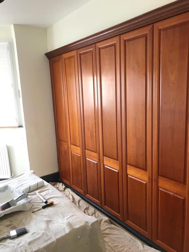 AbsoluteDecs's tweet photo. Paint is our thing! We paint exteriors, interiors and we can also paint wooden furniture for you to give it a new lease of life. This free standing wardrobe  was adding very little to the room but with a fresh coat of grey it was transformed. https://t.co/re5ByIoqDg