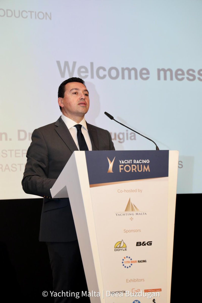 The Yacht Racing Forum kicked off on Monday, with a welcome message from  Minister for Transport, Infrastructure and Capital Projects, Hon Dr Aaron Farrugia 
#YachtingMalta #YachtRacingForum