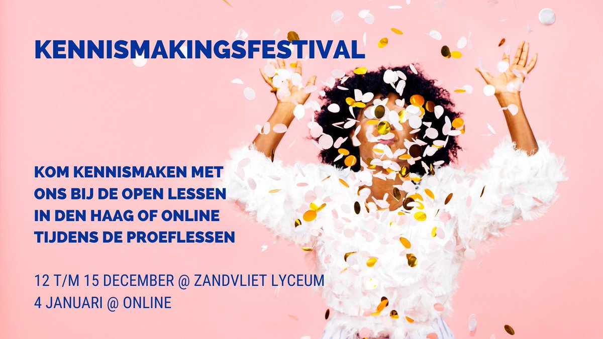In januari start het nieuwe cursusprogramma en daarom geven we iedereen de gelegenheid te om onze lessen te proberen op locatie. Mocht je er niet bij kunnen zijn is er op 4 januari de mogelijkheid om ons online te ontmoeten en proeflessen te volgen. volksuniversiteitdenhaag.nl/kennismakingsf…