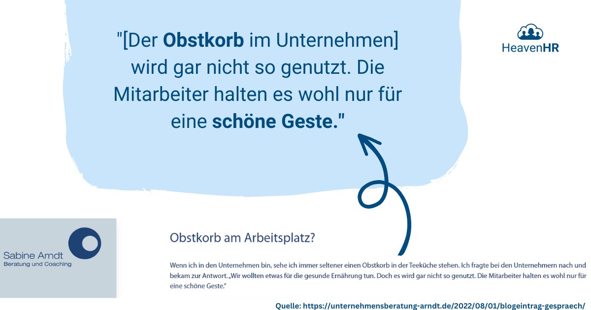 Der kostenlose #Obstkorb als Benefit funktioniert nicht für alle Mitarbeiter:innen. In unserem morgigen Webinar erfahren Sie, welchen Mehrwert die RICHTIGEN Benefits haben. Hier noch schnell registrieren: bit.ly/3i28tnW

#mitarbeitermotivation #mitarbeiterbenefits