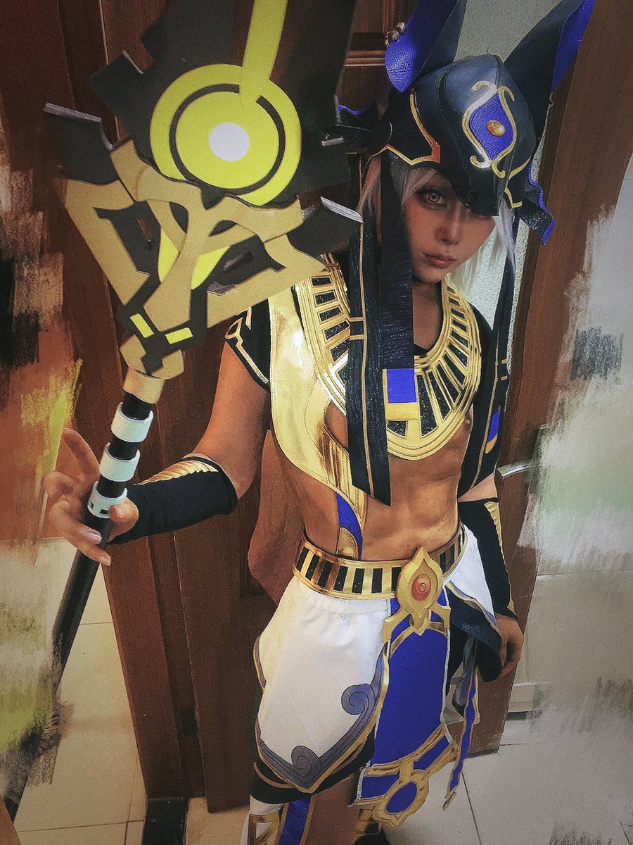 vvyamichi's tweet photo. #Genshin  #Cyno
Black skin is awsome https://t.co/rGzdpW9cON