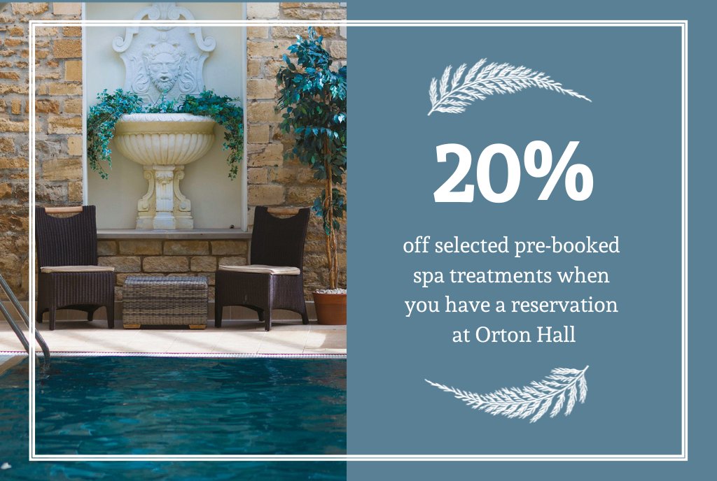 Make your stay with us even more luxurious with 20% off selected spa treatments for hotel guests!

Contact our spa team once you've made your reservation to book your treatment times and enjoy the stunning surroundings of our Imagine Spa.

Find out more: ortonhall.co.uk/?post_type=eve…