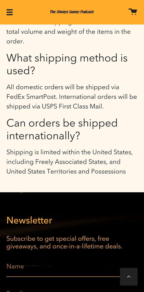 thetimkehler's tweet photo. @TheSunnyPodcast @GlennHowerton @RMcElhenney The site says you don't ship internationally? https://t.co/selHnar38y