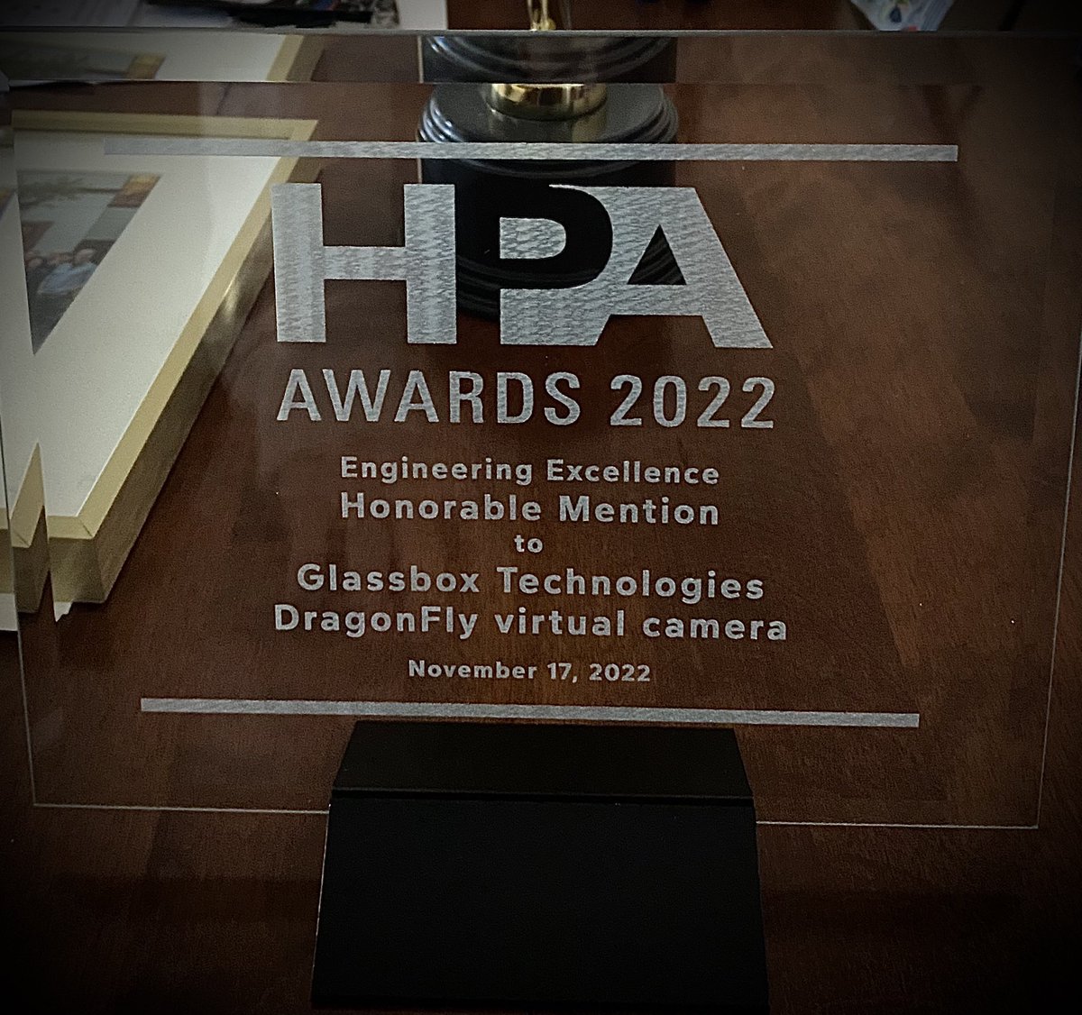 Da_VFX_Chick's tweet image. A company is made by the people in it, @Glassboxtech received an Engineering Excellence Honorable Mention for #DragonFly #VirtualCamera, at the @HPAonline Awards. We can’t thank enough our amazing team for your hard work and dedication, you should feel very proud!