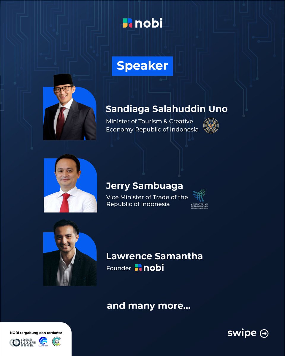 usenobi's tweet photo. H-3 menuju #Blockbali2022 ๐
Indonesiaโs premier #Blockchain & #Crypto conference kall ini dihadiri berbagai pakar blockchain global dan pemerintah seperti @sandiuno , @LawrenceGS dan masih banyak lagi!
๐The Trans Resort Bali
๐
25/11/2022
See you soon #Blockbali๐ https://t.co/L9YeTygNO3