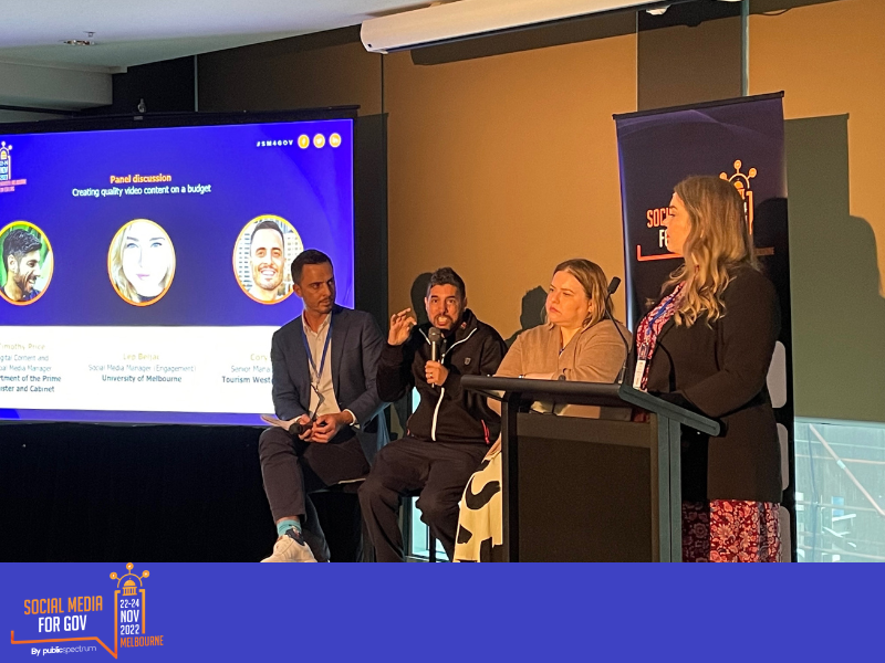 CommsroomC's tweet photo. Some very interesting takeaways from the panel discussion on 'Creating quality video content'. Looking forward to ending the day with more exciting conversations & plenty of networking. We'd like to thank our sponsors @Meltwater, @StratAgile and @KinshipDigital #SM4Gov https://t.co/2HfsN8vKwZ