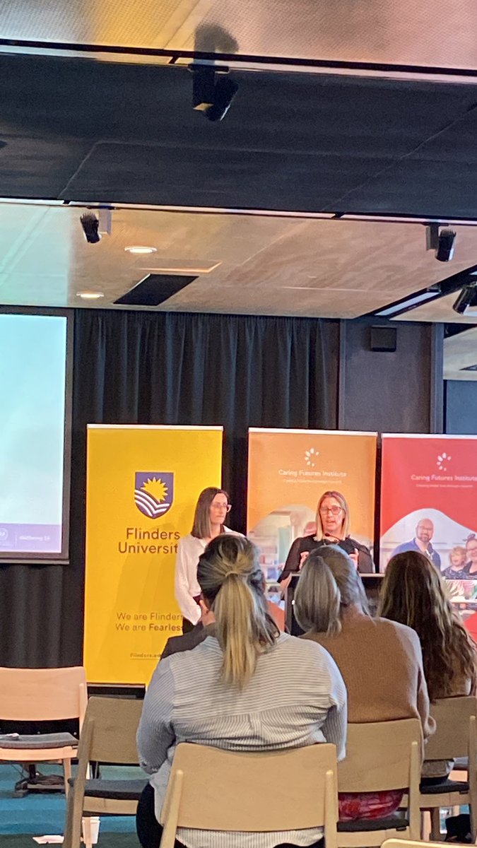 Great presentation by @DrSarahCHunter and Well-being SA outlining a great partnership <a href="/FlindersCFI/">Flinders Caring Futures Institute</a>