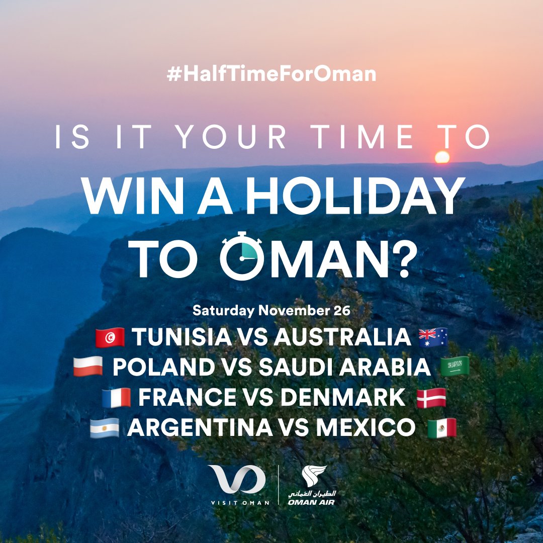 Visit Oman on Twitter "WIN A HOLIDAY TO OMAN ️ Just like halftime