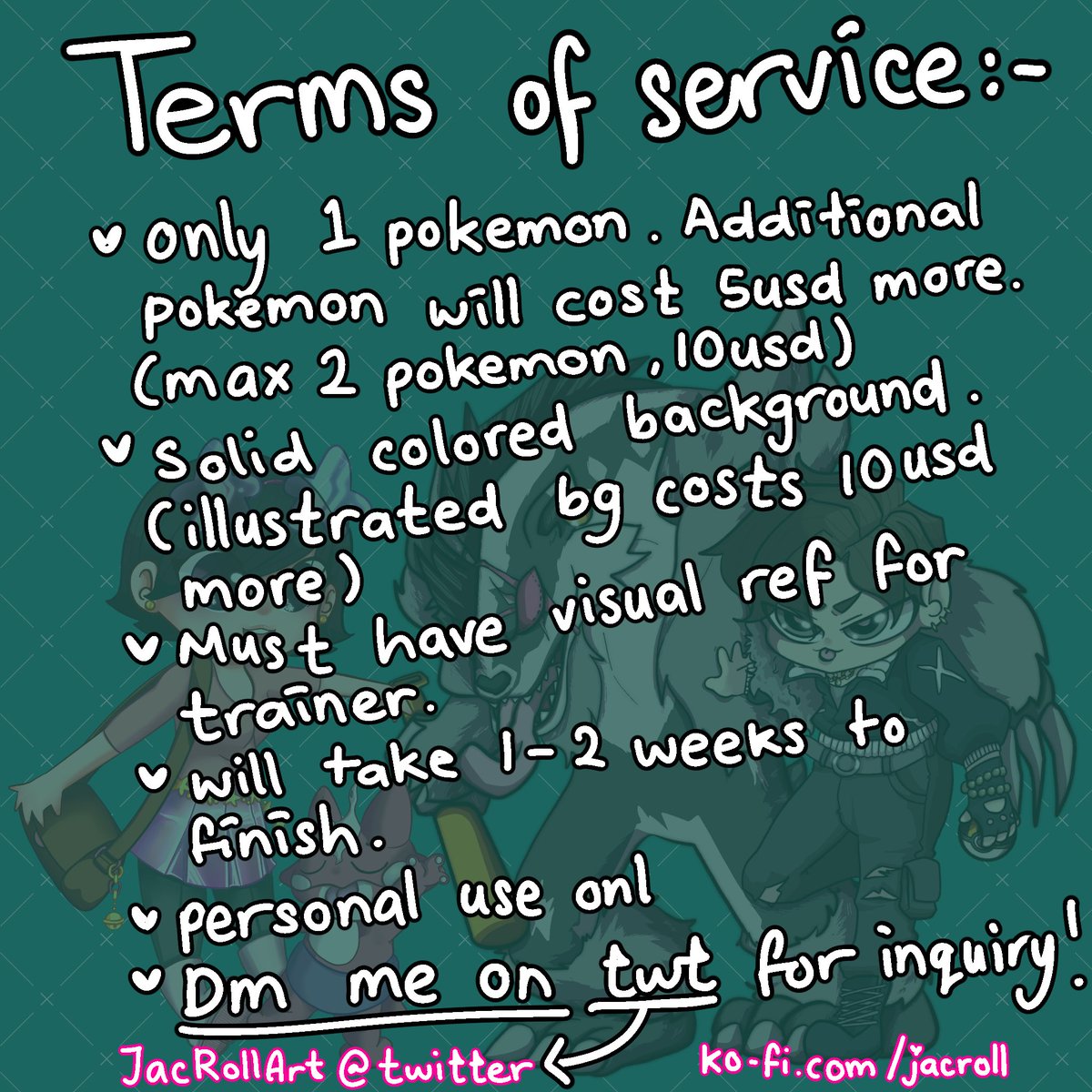 JacRollArt's tweet photo. Opening c✨mmission again! Only a few slots open! S✨mples in the comment! Other options, you can check my k✨fi, also in the comments!

#PokemonScarletViolet #Pokemon #PokemonViolet #pokemonscarlet #commissionsopen #myart #chibiart https://t.co/giLgHNJph9