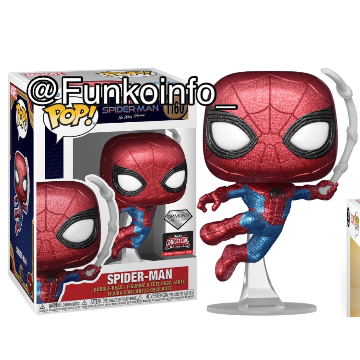 FunkoPOPsNews's tweet photo. First look at Target Con exclusive Diamond Finale Spider-Man Funko POP! From NWH ~ thanks @funkoinfo_ ~ #Nowayhome #SpiderManNoWayHome #FPN #FunkoPOPNews #Funko #POP #POPVinyl #FunkoPOP #FunkoSoda https://t.co/Vn3BaIRwUj