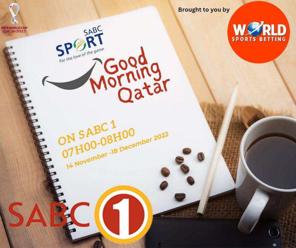 Good Morning Qatar 🇶🇦 

<a href="/Shampoonaiza/">SHAMPOONAIZA!!</a> <a href="/Leratokganyago/">leratokganyago</a> from 07H00-08H00 <a href="/Official_SABC1/">SABC 1</a> <a href="/SABC_Sport/">SABC Sport</a> 

#Sisonke #FIFAWorldCup