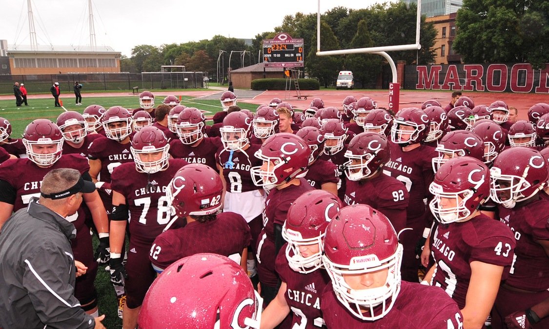 SSN_CollegeFB's tweet photo. CFB Trivia: Despite not being in the conference since 1939, the Chicago Maroons hold more outright B1G titles than: 

Iowa
Michigan State
Northwestern
Purdue
Penn State
Indiana
Nebraska
Maryland
Rutgers https://t.co/aCJuvtqjlV
