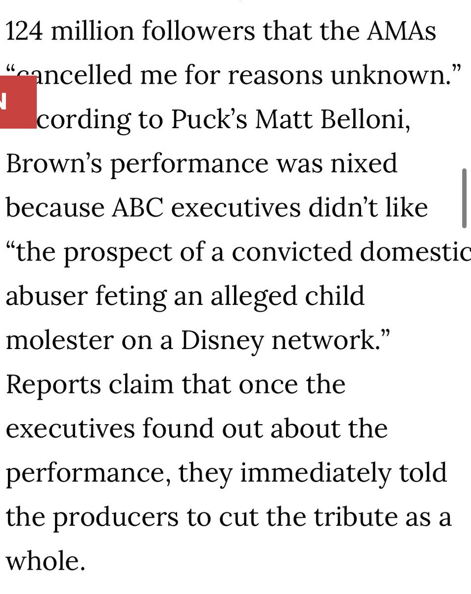 The disrespect to both <a href="/chrisbrown/">Chris Brown</a> and <a href="/michaeljackson/">Michael Jackson</a> is Crazy. Two Entertainers that change the Culture for generations to come and this is how you describe them. God will deal with you people. <a href="/AMAs/">American Music Awards</a> <a href="/ABCNetwork/">ABC</a>