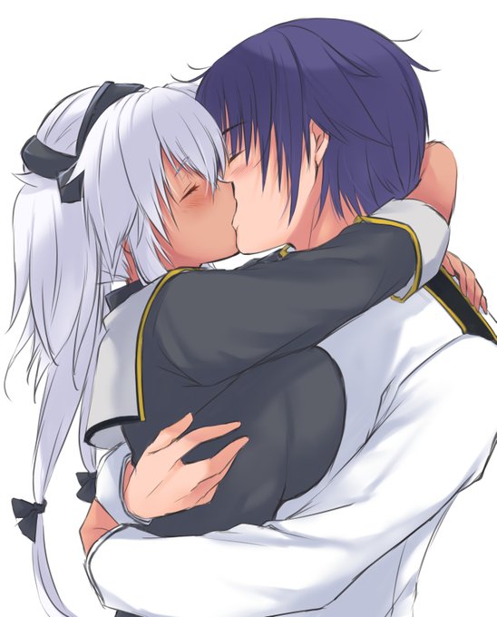 いい夫婦の日だけど原稿やばくて何も新しいの描けなさそうなのでイチャイチャキッス絵を貼っときます( ;∀;) 