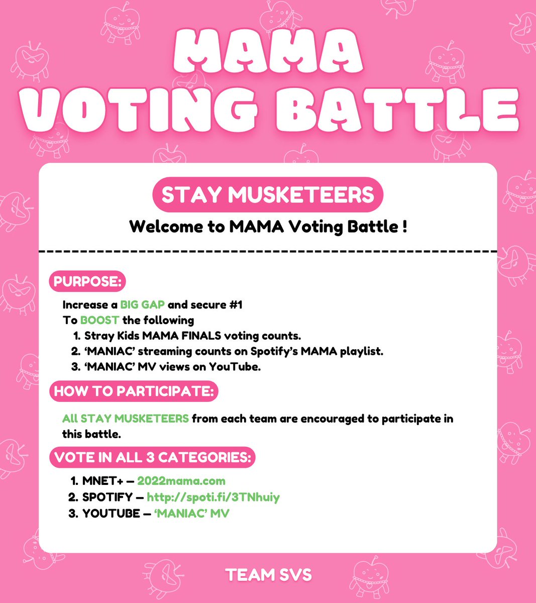 TeamSVS's tweet photo. 🔒🔋LOCKED AND LOADED
STAYS🙌🏻
Are you ready for a MAMA VOTING BATTLE 🧊🔥❓
JOIN US and TWEET which team are you with the official hashtag: #MAMAniacVotingBattle❤️🔥
#TEAMFREEZE 🧊
#TEAMBOOSTER 🔥 https://t.co/FZyNF2Xonc