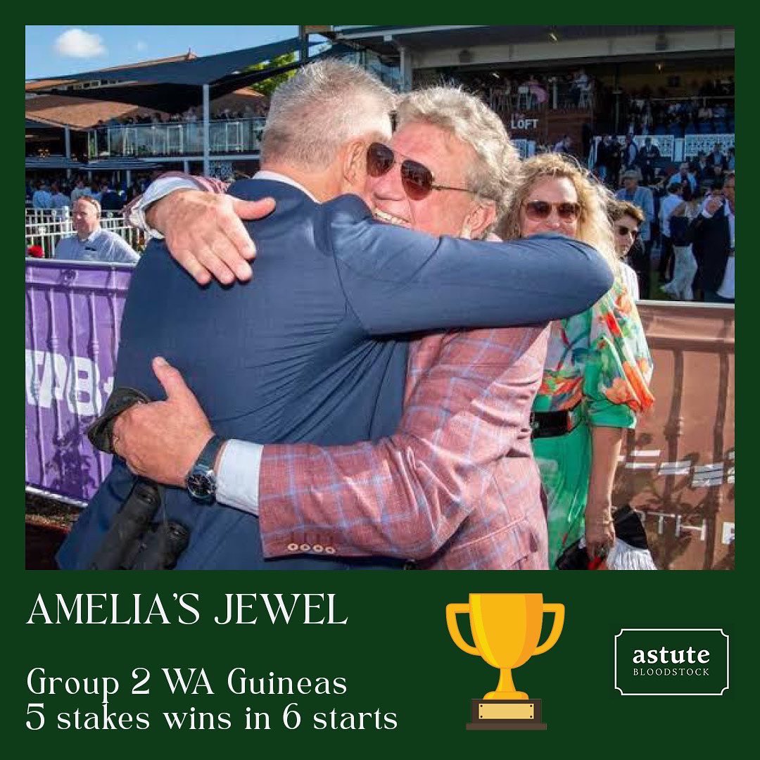 AstuteBldstock's tweet photo. It has been 44 years since a horse managed to win both the Gr2 Karrakatta Plate and the Gr2 WA Guineas and AMELIA'S JEWEL did it on Saturday.

Congratulations to all involved for this wonderful achievement.

Contributing to moments like this is what makes my job so rewarding. https://t.co/eo8i8A5iyg
