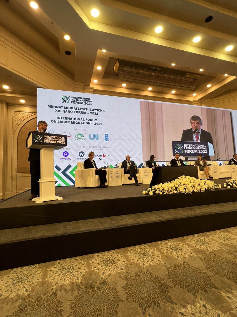 Presenting today at International Labour migration forum in Tashkent on USAID safe migration Central Asia project together with the Minister for Labour and Employment, EU, UNDP, IOM, WB and ADB.