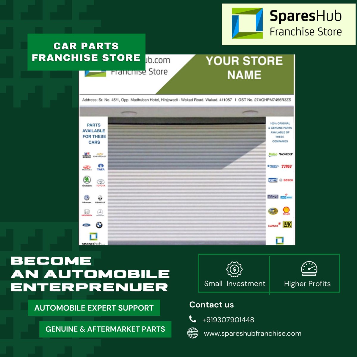 SparesHub's tweet photo. 🚀  Are you opening a New Car Parts Store? 🚀
🤩  SparesHub will Help You! 🤩
💸  SparesHub Parts Store Franchise 💸

SparesHub is India's No. 1 car parts e-commerce company. https://t.co/anFVQvRJl4