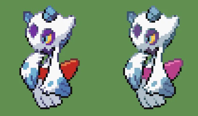 My issue is that the frosslass shiny (right) looks almost the same as the regular…… but also it's just a cool pokemon and objectively better than Glalie… 
