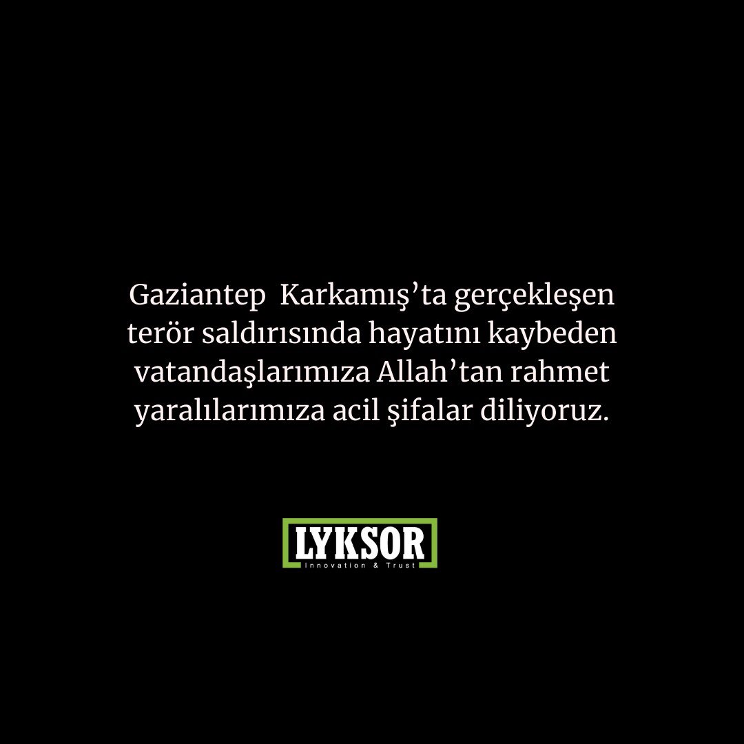 Gaziantep Karkamış’ta gerçekleşen terör saldırısında hayatını kaybeden vatandaşlarımıza Allah’tan rahmet yaralılarımıza acil şifalar diliyoruz.
#Gaziantep