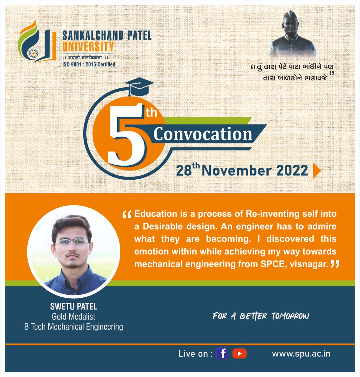spuvsn's tweet photo. Learning gives creativity
Creativity leads to thinking
Thinking provides knowledge
Knowledge makes you great.
#spuconvocation2k22
#goldmedalist https://t.co/EYqU0SZMJ3