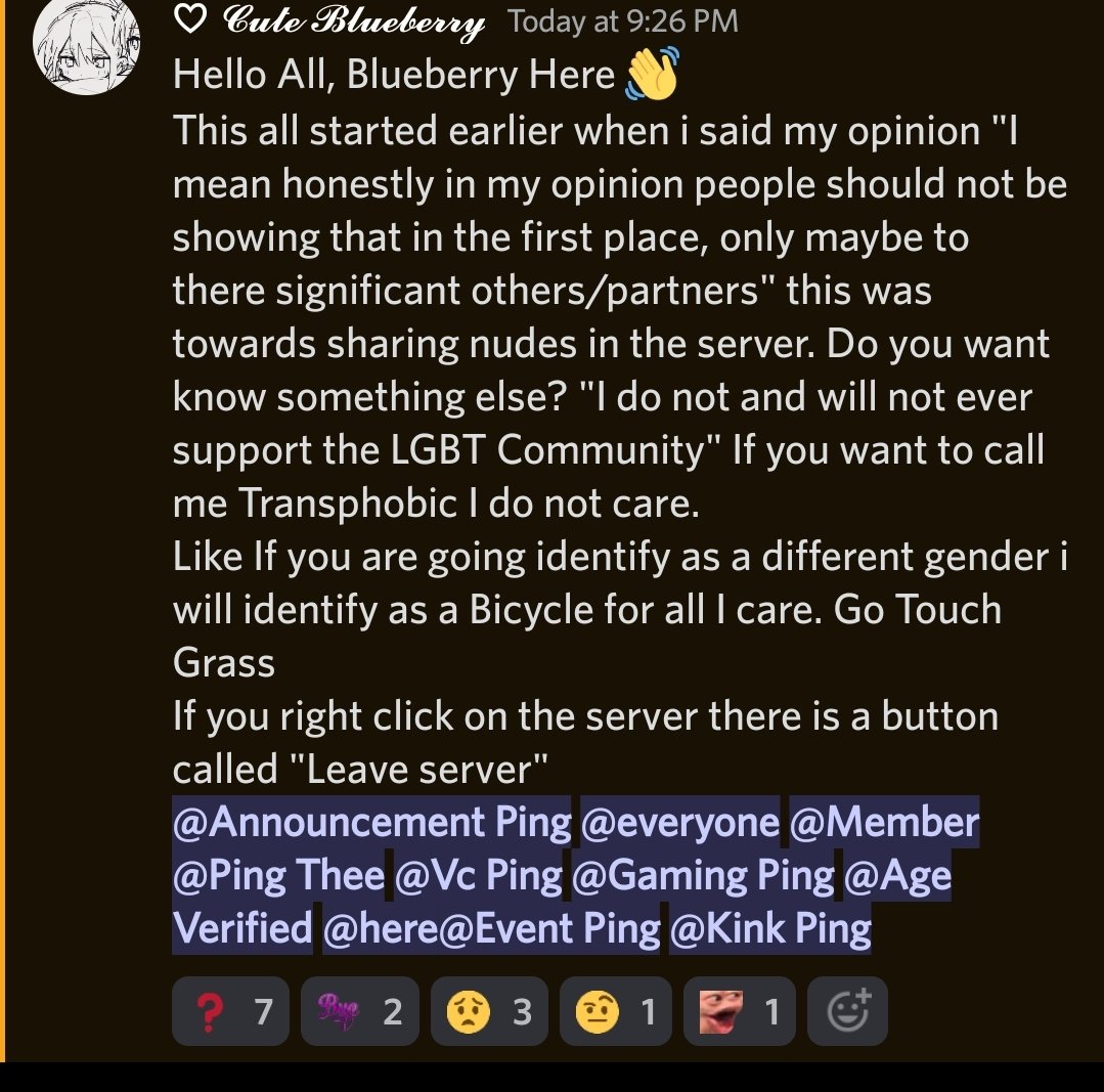 AshenTist's tweet photo. Hi hi, public hypnokink announcement.
Blueberry or Blueberrys Empire is a hypnokink content creator well known for her ASMR content, I was an admin in her personal server for months and just today she posted this vitriolic, transphobic message while @ ing everyone
Please rtweet https://t.co/2t6qkdnkBO