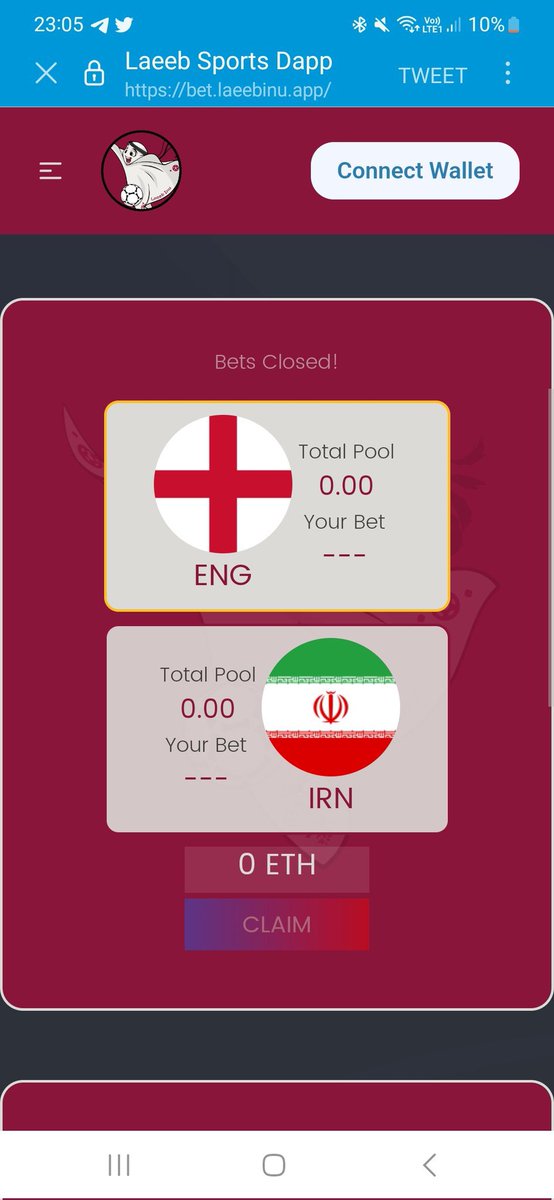 Really impressed with the $Laeeb dApp for #FantasyFootball and sports betting.

It works flawlessly  

Great to see a team delivering! 

Great work <a href="/laeebinu_erc/">Laeeb Inu</a> team 👏

Also......

It's coming home 🏴󠁧󠁢󠁥󠁮󠁧󠁿