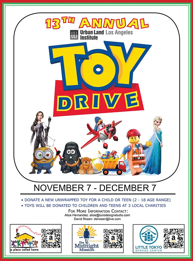 Join the @ulilosangeles Young Leaders Group 13th annual holiday toy drive! 2022 recipients are: @apch2830, @LTSC & @midnightmission. To participate virtually, click on their Amazon wish lists: APCH: amzn.to/3U7tYSJ LTC: amzn.to/3T8VuxR MM: amzn.to/3zKMcku