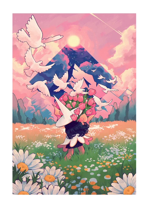 I keep forgetting to share these prints I made for my Patreon ppl  I love making monthly pins but honestly the prints are such a good excuse for me to try new things and learn  I'm so grateful ppl subscribe for these!!! 