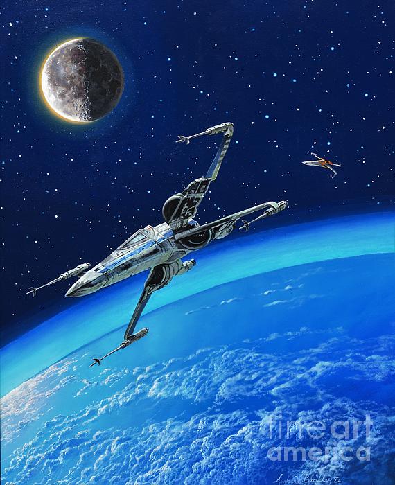 AmbzEasel's tweet photo. New artwork for sale! - "X-Wings Over Earth" - https://t.co/Z1XNJPXN24 @fineartamerica https://t.co/gwNLEXX7dy