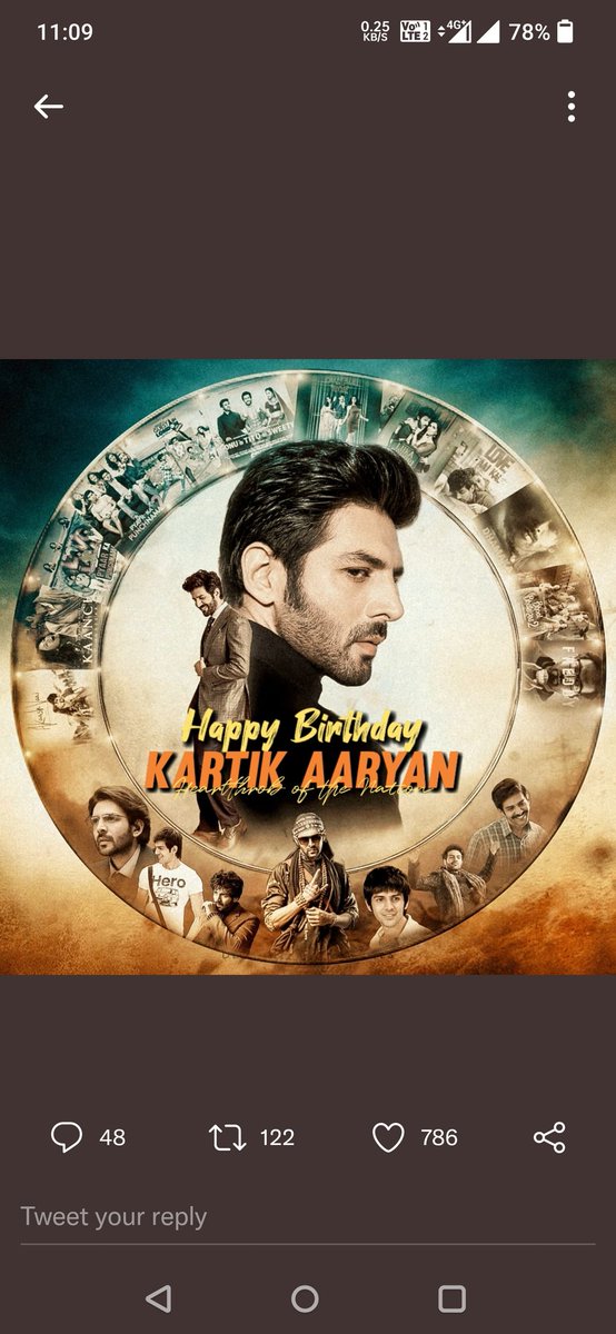 Happy Birthday superstar ❤️❤️❤️ <a href="/TheAaryanKartik/">Kartik Aaryan</a>